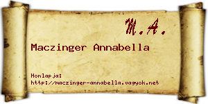 Maczinger Annabella névjegykártya